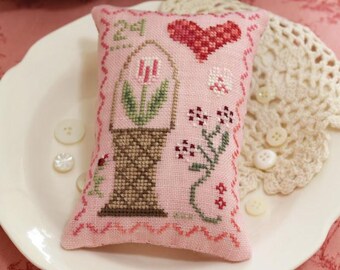 Counted Cross Stitch Pattern, Heartfelt Valentine, Valentine's Day, Cottage Decor, October House Fiber Arts, PATTERN ONLY