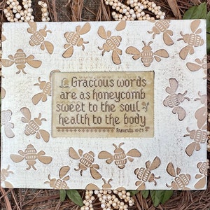 Counted Cross Stitch Pattern, Gracious Words, Inspirational, Religious, Scriptural Sampler, My Big Toe Designs, PATTERN ONLY