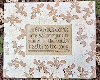 PRE Order, Counted Cross Stitch Pattern, Gracious Words, Inspirational, Religious, Scriptural Sampler, My Big Toe Designs, PATTERN ONLY