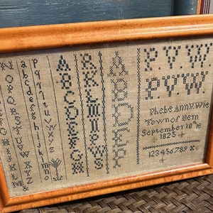 Counted Cross Stitch Pattern, Phebe Ann V. Wie, Reproduction Sampler, Alphabet, Marking Sampler, Needlework Press, PATTERN ONLY