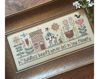 PRE-Order, Counted Cross Stitch Pattern, A Garden's Beauty, Spring Decor, Nature Motifs, Heart in Hand, PATTERN ONLY