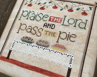 Counted Cross Stitch Pattern, Pass the Pie, Fall Decor, Pumpkins, Thanksgiving Decor, Sweet Wing Studio, PATTERN ONLY
