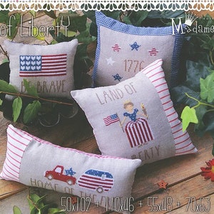 Counted Cross Stitch Pattern, Land of Liberty, Americana, Patriotic, Independence Day, American Flag, Madame Chantilly, PATTERN ONLY