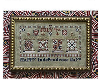 Counted Cross Stitch Pattern, July 4th, Patriotic, Flower Motifs, Independence Day, Stars, Karen Kluba, Rosewood Manor, PATTERN ONLY