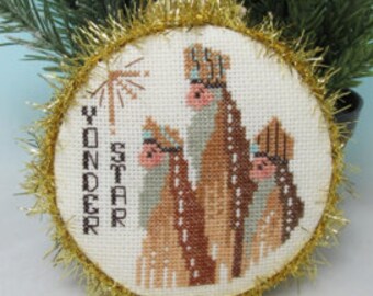 Counted Cross Stitch Pattern, Yonder Star, Christmas Ornament, Star, Religious, Hymn, Wisemen, KiraLyn's Needlearts, PATTERN ONLY