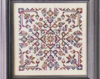 Counted Cross Stitch Pattern, Rose Trellis, Tuck Pillow, Monochromatic, Rose Motifs, Tracy Horner, Ink Circles, PATTERN ONLY