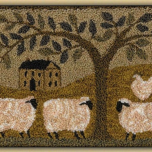 Punch Needle Pattern, Wooly Estate, Primitive Decor, Farmhouse Decor, Sheep, Willow, Teresa Kogut, Punch Needle Embroidery, PATTERN ONLY
