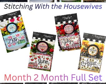 Counted Cross Stitch Pattern, Full Set, Month 2 Month, 12 Month Seasonal Decor, Stitching Housewives, PATTERN SET ONLY