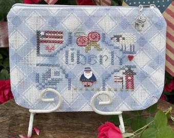 Counted Cross Stitch Pattern, Liberty Mini Bag, Patriotic Decor, United States Flag, Americana, Notions Bag, Shepherd's Bush, PATTERN ONLY