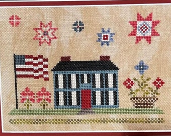 Counted Cross Stitch Pattern, Freedom House, Independence Day Decor, Patriotic, Sugar Maple Designs, Southern Stitchers Co., PATTERN ONLY