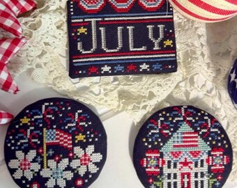Counted Cross Stitch Pattern, Good Old Days, July, Patriotic Decor, Seasonal Monthly Series, Stitching Housewives, PATTERN ONLY