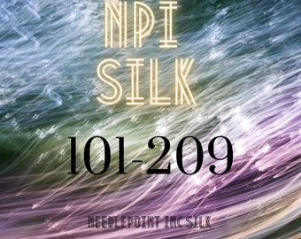 NPI 101 - 209, NPI Silk Floss, Silk Embroidery Thread, Silk Floss, Silk Skeins, Pure Chinese Silk, 5 meter Silk Skeins, Needlepoint Inc Silk