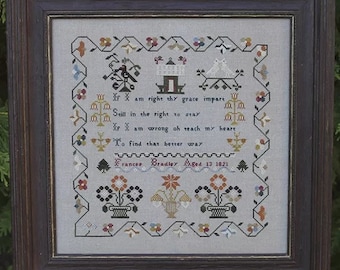 Counted Cross Stitch, The Universal Prayer, Cross Stitch Patterns, Reproduction Sampler, 1897 Schoolhouse Samplers, PATTERN ONLY