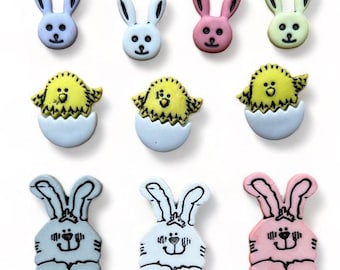 Funny Bunny, Easter Collection, Spring Decor, Craft Embellishments, Bunnies, Chicks, Sewing Embellishments, #4469, Buttons Galore & More