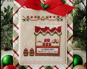 Counted Cross Stitch, Christmas Market, Stocking Stand, Farmer's Market, Evergreens, Holly, Country Cottage Needleworks, PATTERNS ONLY