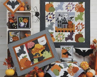 Softcover Book, Midnight Manor, On Wander Lane, Applique, Pieced Blocks, Mini Quilts, Halloween Decor, Pillow, Nancy Halvorsen, Art to Heart