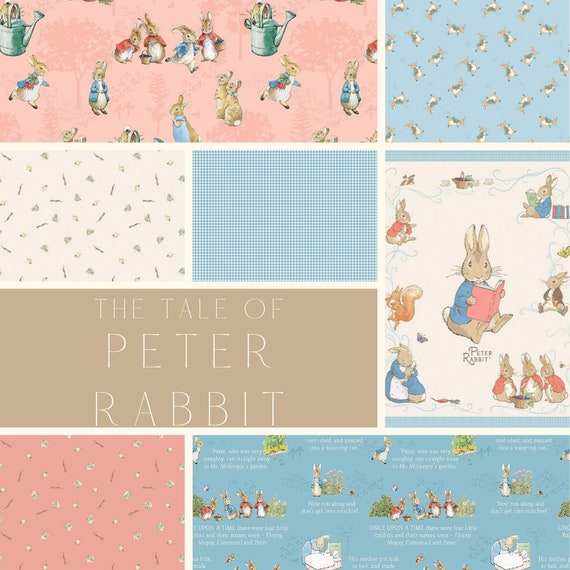 Quilt Fabric, The Tale of Peter Rabbit, Bunnies, Veggies, Blooms, Whimsical, Quilters Cotton, Stuffies, Nursery Decor, Riley Blake