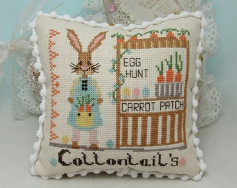Counted Cross Stitch Pattern, Cottontail's, Easter Decor, Carrots, Bunnies, Eggs, Roadside Stand Series, KiraLyn's Needlearts, PATTERN ONLY