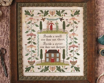 Counted Cross Stitch, Sister Sampler, Baltimore Sampler, Family Sampler, Heartstring Samplery,  PATTERN ONLY