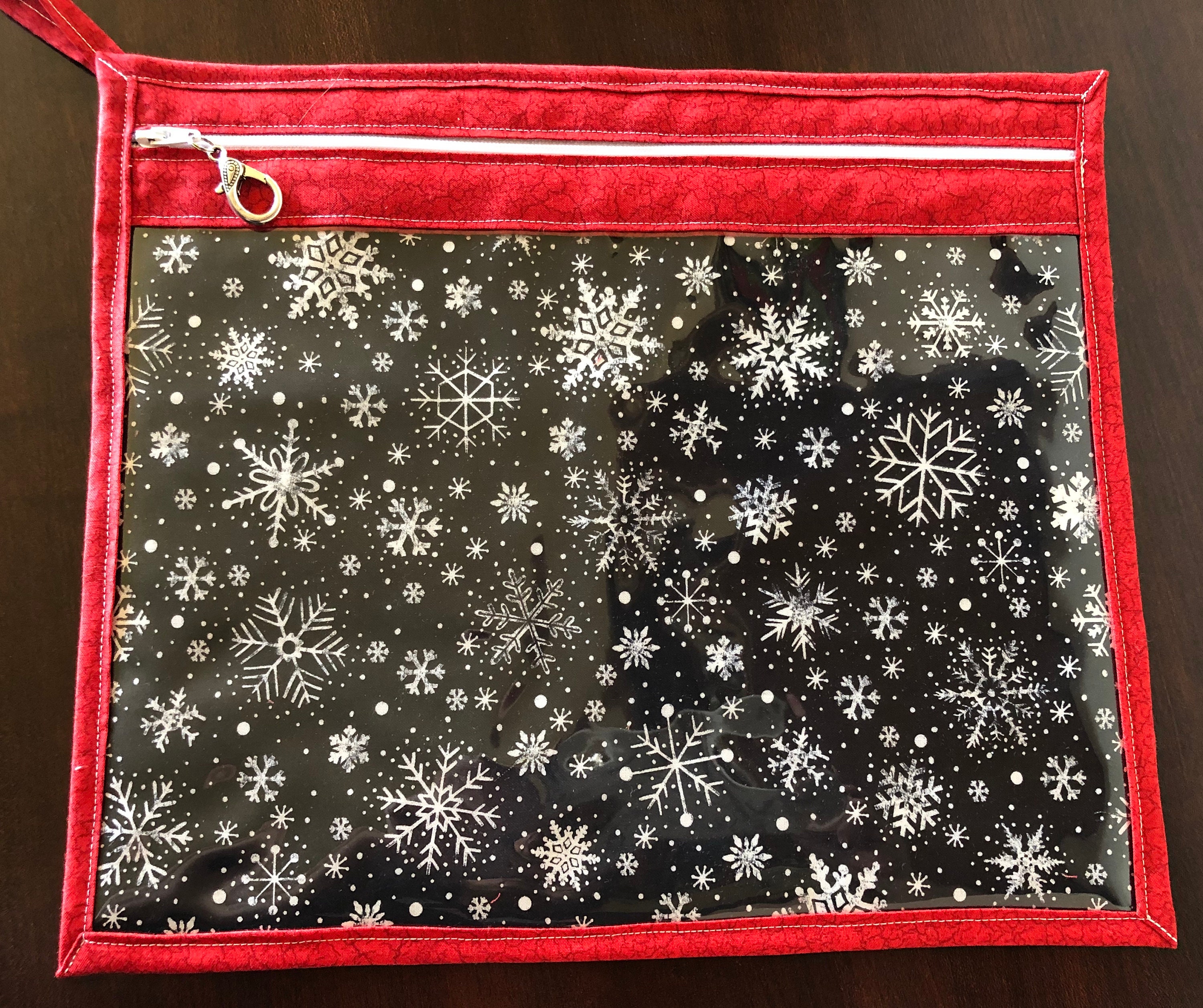 Project Bag, Vinyl Pocket Bag, Zippered Project Bag, Cross Stitch Bag