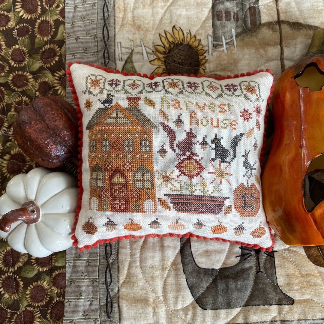 Counted Cross Stitch Pattern, Harvest House, Houses on Pumpkin Lane ...