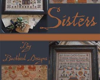 Softcover Book, Sisters, Samplers, Reproduction, French Country, Primitive Decor, Rustic Decor, Home Decor, Blackbird Designs