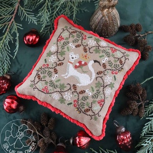Cross Stitch Pattern, Tudor Ermine, Christmas Bowl Filler, Pine Cones, Christmas Ornament, The Blue Flower, PATTERN ONLY
