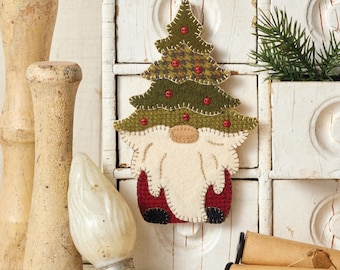 Wool Applique Pattern, Oh Christmas Gnome, Gnome Ornament, Christmas Ornaments, Santa Claus, Christmas Decor, Buttermilk Basin, PATTERN ONLY