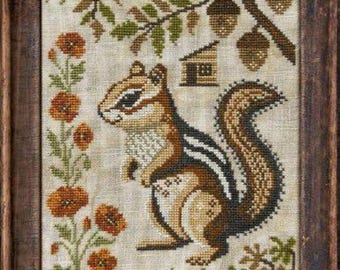 Counted Cross Stitch, A Year in the Woods II, Turkey, Crow, Koala, Wolf, Wildlife Animals, Forest, Cottage Garden Samplings, PATTERN ONLY