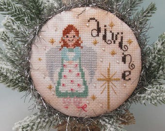 Counted Cross Stitch Pattern, Divine Angel, Choir of Angel Series, Christmas Ornament, Stars, Religious, KiraLyn's Needlearts, PATTERN ONLY