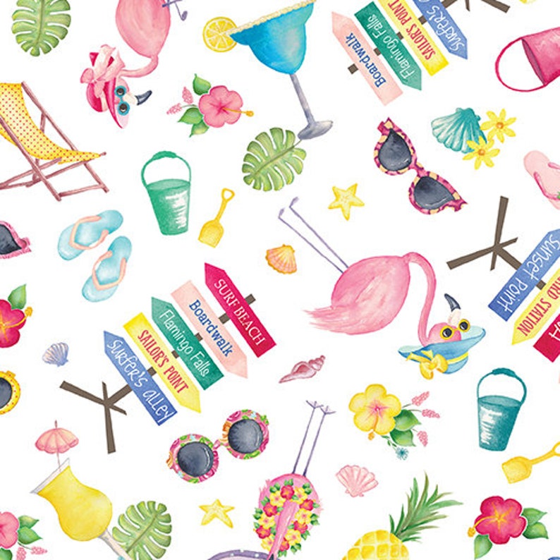 Quilt Fabric Fun in the Sun Flamingo Fun Summer Fabrics - Etsy