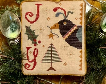 Counted Cross Stitch Pattern, Share Joy, Original Design, Christmas Decor, Christmas Tree, Hands To Work.  PATTERN ONLY