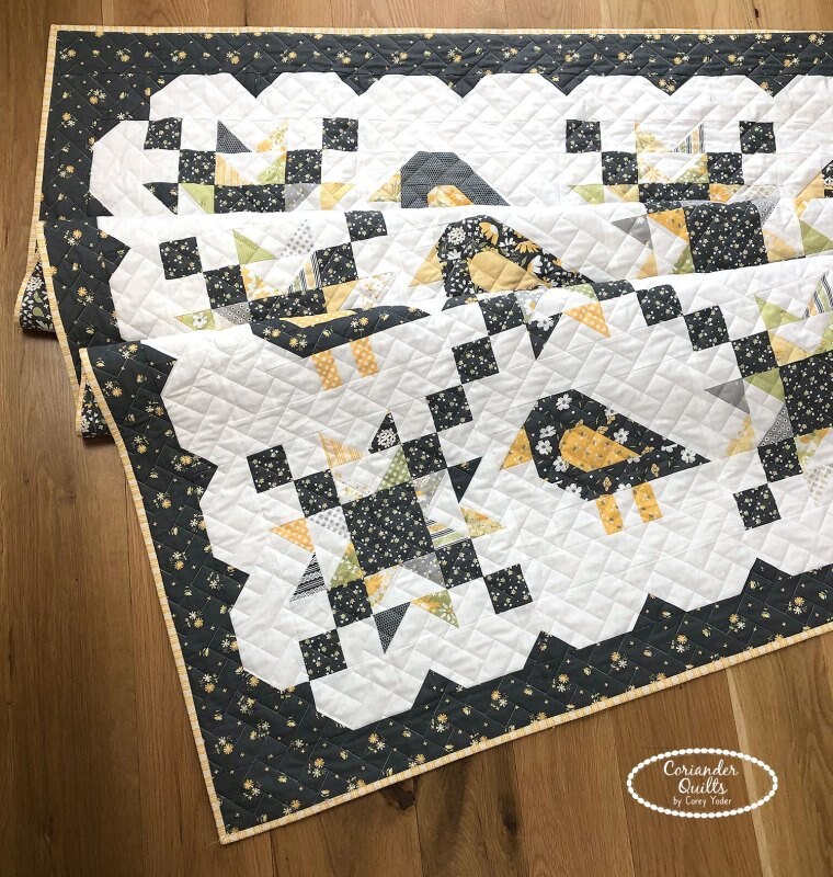 Quilt Pattern, Fly Away Blackbird, Country Rustic, Blackbirds, Cottage