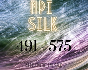 NPI 491 - 575, NPI Silk Floss, Silk Embroidery Thread, Silk Floss, Silk Skeins, Pure Chinese Silk, 5 meter Silk Skeins, Needlepoint Inc Silk