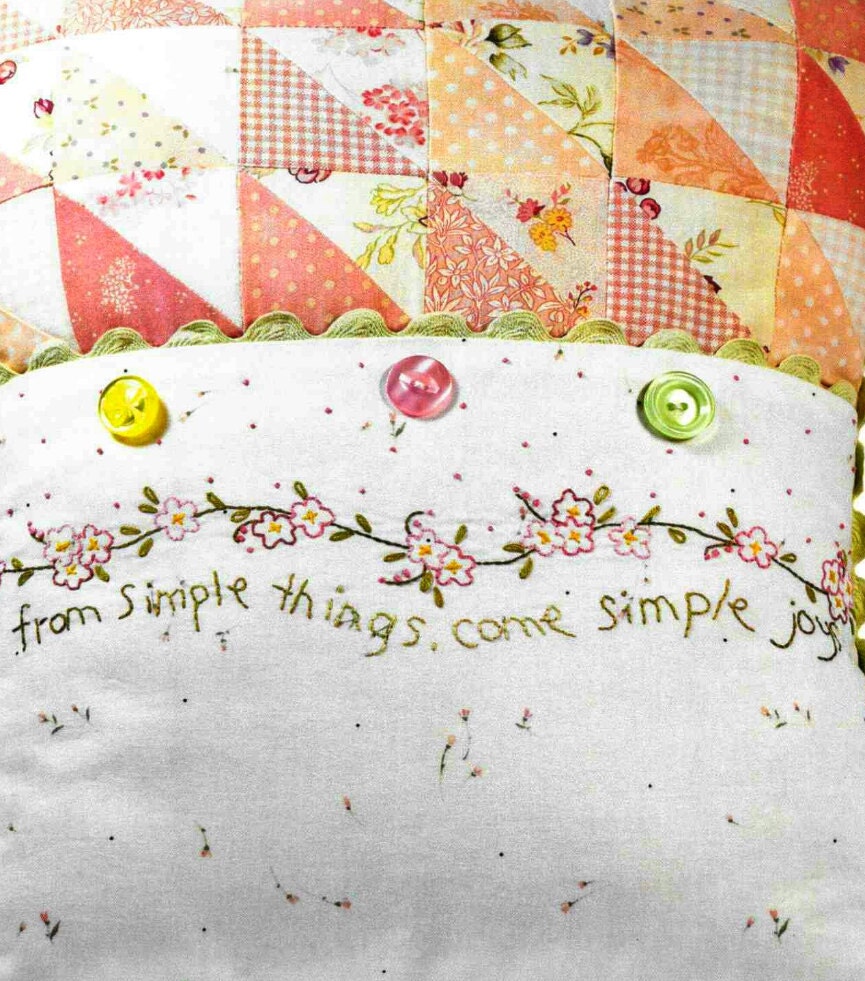 Embroidery Pillow Pattern, Simple Joys of Spring, Spring Decor, Cottage