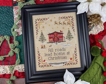 Counted Cross Stitch Pattern, Christmas Roads, Christmas Decor, Needle & Moss, PATTERN ONLY