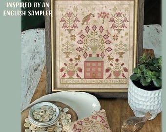 Counted Cross Stitch Pattern, Gifts of the Season, English Sampler, Jane Fawns, Blackbird Designs, PATTERN ONLY
