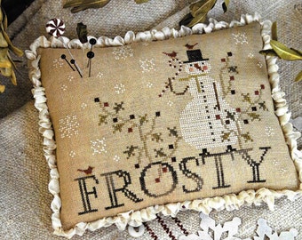 Counted Cross Stitch Pattern, Jolly Happy Soul, Frosty, Snowman Pillow, Cross Stitch Pillow, Winter Decor, Brenda Gervais, PATTERN ONLY