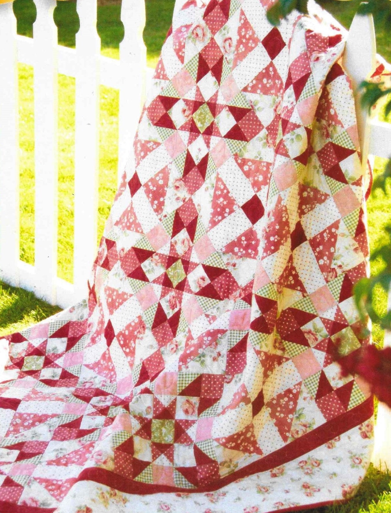 Quilt Pattern, Morning Blush, Pieced Quilt, Star Quilt, Shoofly Quilt