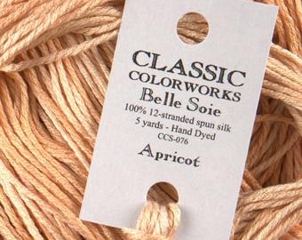 Belle Soie, Apricot, Classic Colorworks, 5 YARD Skein, Hand Dyed Silk, Embroidery Silk, Counted Cross Stitch, Embroidery Thread