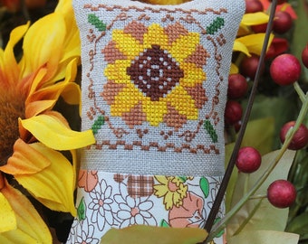 Counted Cross Stitch Pattern, Little Fall Fling, Sunflower, Autumn Decor, Fall Decor, Inspirational, Luhu Stitches, PATTERN ONLY