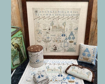 Counted Cross Stitch Pattern, Ivlie Godefroid, Sampler, Pincushion, Pin Drum, Needlebook, Simone de Jong, Atelier Soedidee, PATTERN ONLY