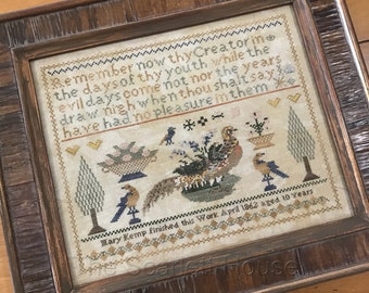 Counted Cross Stitch Pattern, Mary Kemp 1862, Reproduction Sampler, Inspirational, Religious Sampler, The Scarlett House, PATTERN ONLY