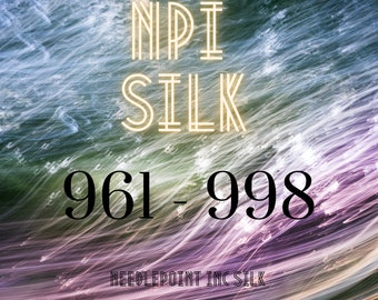 NPI 961 - 998, NPI Silk Floss, Silk Embroidery Thread, Silk Floss, Silk Skeins, Pure Chinese Silk, 5 meter Silk Skeins, Needlepoint Inc Silk