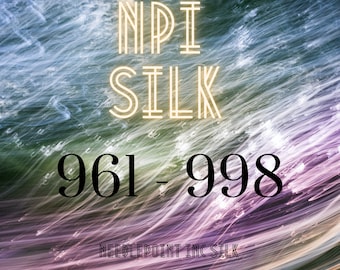 NPI 961 - 998, NPI Silk Floss, Silk Embroidery Thread, Silk Floss, Silk Skeins, Pure Chinese Silk, 5 meter Silk Skeins, Needlepoint Inc Silk