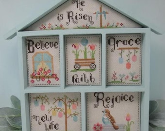 Counted Cross Stitch Pattern, Easter House, Around the House Series, Religious, Easter Decor, Spring, KiraLyn's Needlearts, PATTERN ONLY