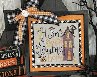 Counted Cross Stitch, Home Sweet Haunted Home, Halloween Decor, Bowl Filler, Ghost, Lindsey Weight, Primrose Cottage Stitches