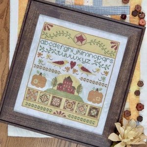 Counted Cross Stitch, Pumpkin Folk, Fall Decor, Harvest, Farmhouse Decor, Sampler, Primtive, Pumpkins, Annie Beez Folk Art, PATTERN ONLY