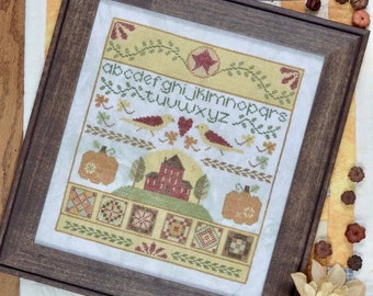 Counted Cross Stitch, Pumpkin Folk, Fall Decor, Harvest, Farmhouse Decor, Sampler, Primtive, Pumpkins, Annie Beez Folk Art, PATTERN ONLY