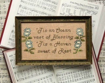 Counted Cross Stitch Pattern, Sunday Stitches, Oh the Deep Deep Love, Hymn, Beth Twist, Heartstring Samplery, PATTERN ONLY